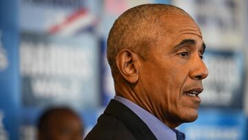 En una oficina de campaña en Pittsburgh, el expresidente Obama compartió un fuerte discurso con el republicano Donald Trump.