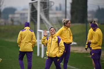 Vero Boquete, durante una sesión de entrenamiento con la Fiorentina.