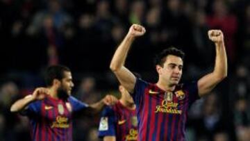 Xavi Hern&aacute;ndez celebra un gol con el Barcelona.