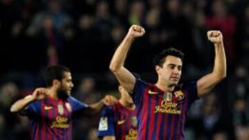 Xavi Hern&aacute;ndez celebra un gol con el Barcelona.