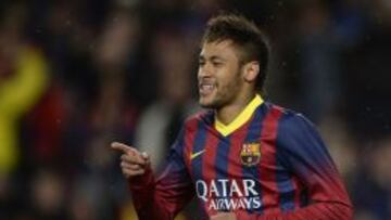Neymar celebra uno de sus goles.