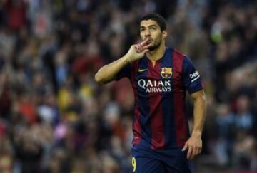 2-0. Luis Suárez celebró el segundo tanto.