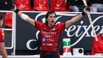 El jugador de hockey patines Jordi Bargalló, durante un partido