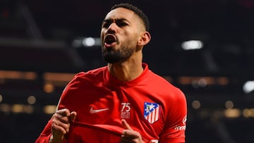 Matheus Cunha celebra el 3-2 en el Atl&eacute;tico-Valencia