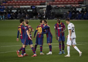 5-2. Antoine Griezmann celebró el quinto gol que marcó de penalti.