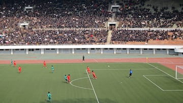 A game at the Kim Il Sung Stadium