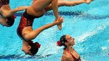 <b>FLAMENCO. </b>El combinado español realizó un ejercicio muy original al son de un zapateado flamenco.