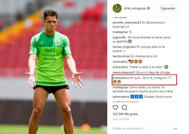 Chicharito hace una broma picante y Andrea Duro la comenta