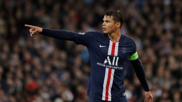 Soccer Football - Champions League - Group A - Real Madrid v Paris St Germain - Santiago Bernabeu, Madrid, Spain - November 26, 2019  Paris St Germain&#039;s Thiago Silva    REUTERS/Susana Vera