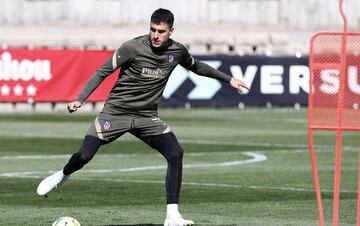 Giménez, en el entrenamiento del jueves.