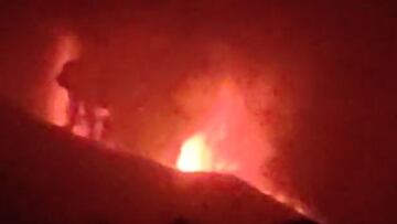La intensa actividad del volcán anoche deriva en derrumbe parcial del cono por la cara norte