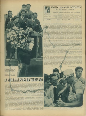 Recorrido por las mejores imgenes de la I Vuelta a Espa?a a travs de la edicin de AS Semanal de 1935.