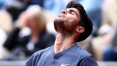 Carlos Alcaraz, durante su último partido ante Felix Auger-Aliassime.