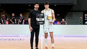 Vasilije Micic, base de Atlanta Hawks, y Hugo Gonz¨¢lez, MVP de la Euroliga J¨²nior.