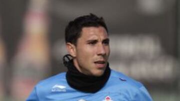 El lateral zurdo, durante un entrenamiento.