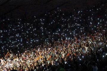 Los aficionados de Fluminense en la presentación de Marcelo.