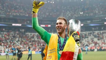 El guardameta español del Liverpool, Adrián San Miguel.