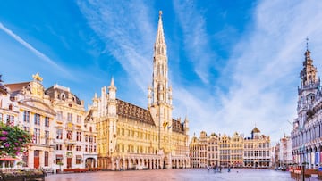 Brussels, Belgium. Grand Place. Market square surrounded by guild halls.