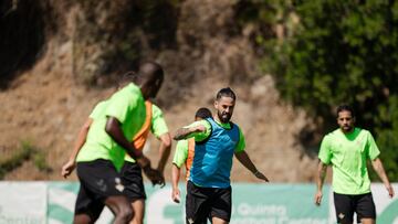 Isco, en un entrenamiento en Marbella.