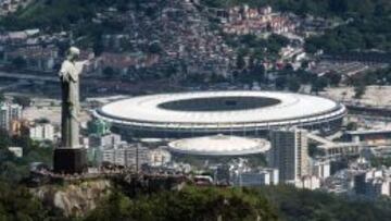 Vistas del estadio de Maracan&aacute; y el Corcovado.
