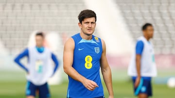 Soccer Football - FIFA World Cup Qatar 2022 - England Training - Al Wakrah SC stadium, Al Wakrah, Qatar - December 7, 2022 England's Harry Maguire during training REUTERS/Peter Cziborra