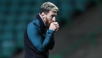 Piqué y Messi se entrenaron con normalidad en Celtic Park