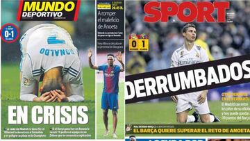 Sunday's Mundo Deportivo and Sport front pages.