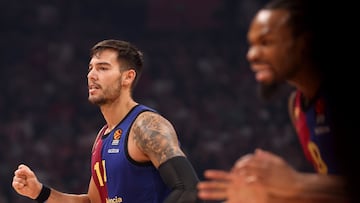 Willy Hernangómez, pívot del Barcelona, reacciona ante el Estrella Roja.