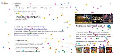 La última sorpresa de Google en 2020: Escribe ‘Nochevieja’ en el buscador