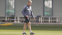 Pellegrini, en un entrenamiento. 