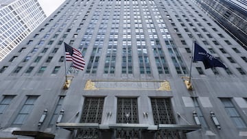 FILE PHOTO: An view shows the Waldorf Astoria Hotel in midtown Manhattan in New York City, U.S., July 23, 2025. REUTERS/Jeenah Moon/File Photo