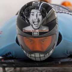 Cara de susto en el Mundial del skeleton de Alemania