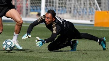 Keylor, en el entrenamiento del Real Madrid.