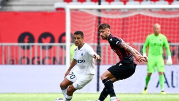 42 Mattia VITI (ogcn) - 70 Alexis Alejandro SANCHEZ (om) during the Ligue 1 Uber Eats match between OGC Nice and Olympique de Marseille at Allianz Riviera on August 28, 2022 in Nice, France. (Photo by Alexandre Dimou/FEP/Icon Sport via Getty Images) - Photo by Icon sport