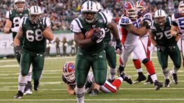 John Conner con un touchdown frente a su actual equipo, los Buffalo Bills.