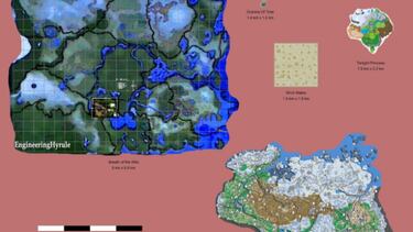 Comparan el tamaño del mapa de Zelda: BotW con Skyrim