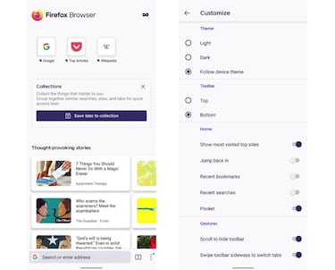 Firefox renueva su página de inicio para iOS y Android