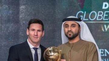 Messi, mejor jugador del mundo, en la gala de los Globe Soccer Awards de Dubai.