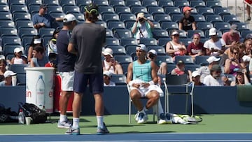 Rafa Nadal ya se entrena en Nueva York con Toni y Moy¨¢