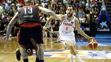 Sergio Rodríguez, durante el partido contra Bélgica del Triangular de Tenerife.