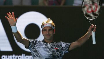 Tennis - Australian Open - Melbourne Park, Melbourne, Australia - 18/1/17 Switzerland's Roger Federer celebrates after winning his Men's singles second round match against Noah Rubin of the U.S. .REUTERS/Edgar Su