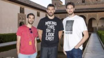 Calderón y los Gasol, de visita en la Alhambra