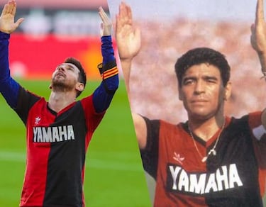 Newell's sacó a la venta una réplica de la camiseta que usó Maradona y que mostró Messi