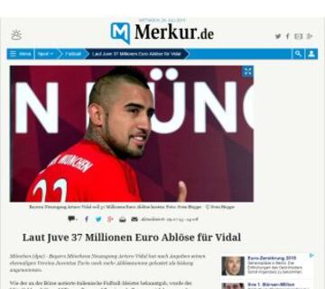 Merkur de Munich siguió todas las alternativas del fichaje de Arturo Vidal en Bayern Munich.