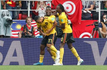 Batshuayi entró para dar descanso al pichichi Lukaku y tras varias ocasiones erradas remató un centro de Meunier y se estrenó en el mundial.