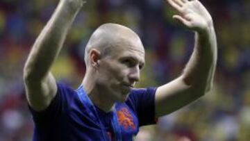 Robben, tras finalizar el partido ante Brasil.