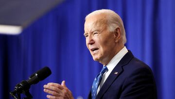 El expresidente de Estados Unidos, Joe Biden, habla durante su visita al Departamento de Trabajo en Washington, Estados Unidos, el 16 de diciembre de 2024.