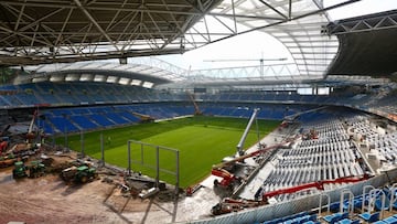 11/09/18 PANORAMICA DE ANOETA  ESTADIO DE ANOETA OBRAS CESPED 