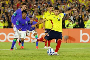 La Selección Colombia, ya clasificada para el Mundial Sub 20, empató 0-0 ante Brasil por la cuarta fecha del hexagonal final del Sudamericano. Gustavo Puerta falló penal y Jhojan Torres fue expulsado.