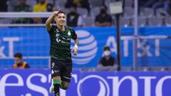   Leonardo Suarez celebrates his goal of Santos during the game America vs Santos, corresponding Round 05 the Torneo Apertura 2022 of the Liga BBVA MX at Azteca Stadium, on September 14, 2022.

<br><br>

Leonardo Suarez  celebra su gol de Santos durante el partido America vs Santos, correspondiente a la Jornada 05 del Torneo Apertura 2022 de la Liga BBVA MX en el Estadio Azteca, el 14 de Septiembre de 2022.